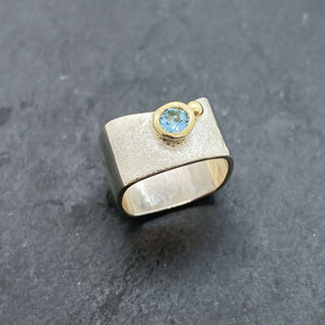 Blue Topaz Bezel Ring Size 7.5