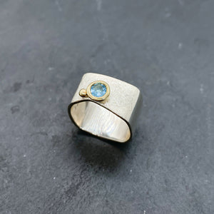 Blue Topaz Bezel Ring Size 7.5