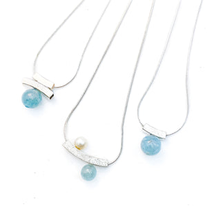 Balance Aquamarine Slider Necklaces