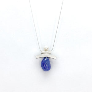 Balance Inukshuk Pearl and Tanzanite Necklace