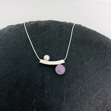 Load image into Gallery viewer, Balance Pearl and Amethyst Slider Necklace