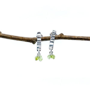 Hammered Silver Birch Bark Berry Stud Earrings