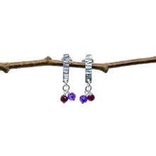 Load image into Gallery viewer, Hammered Silver Birch Bark Berry Stud Earrings