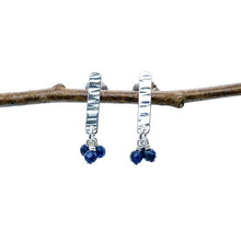 Load image into Gallery viewer, Hammered Silver Birch Bark Berry Stud Earrings