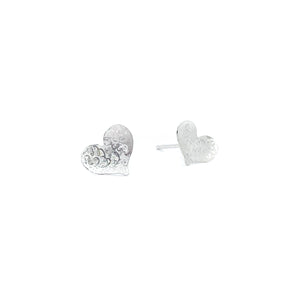 Big Heart Scribbled Studs