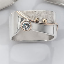 Load image into Gallery viewer, Large Blossom Diamond Stacking Rings