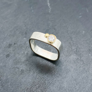 CZ Diamond Bezel Ring Size 12