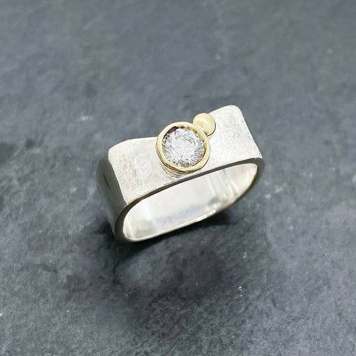 CZ Diamond Bezel Ring Size 4.5-9