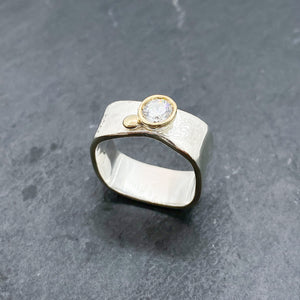 CZ Diamond Bezel Ring Size 4.5-9