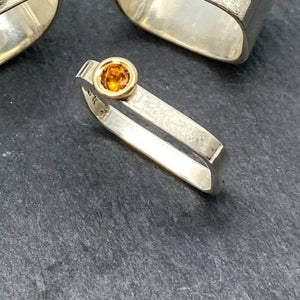 Citrine Skinny Square Stacking Ring Size 7.5