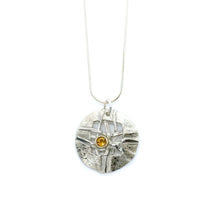 Load image into Gallery viewer, Woven Small Round Disc with Citrine Necklace
