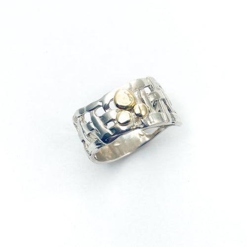 Woven Basket Gold Cluster Ring