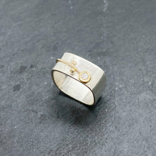 Load image into Gallery viewer, Spring Stacking Diamond Bezel Ring Size 6-6.5