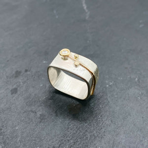 Spring Stacking Diamond Bezel Ring Size 6-6.5