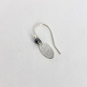 Scribbled Oval Disc & Hematite Earrings