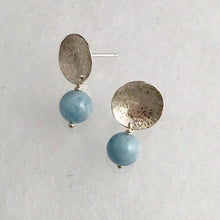 Load image into Gallery viewer, Scribbled Disc Dangle Stud Earrings