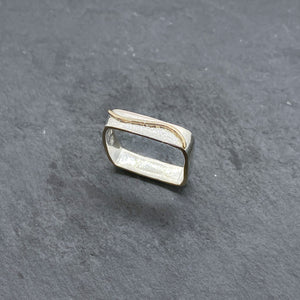 Medium Gold Wave or Gold Dot Stacking Rings