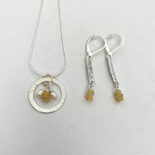 Load image into Gallery viewer, Hammered Birch with mini Opals Earrings
