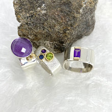 Load image into Gallery viewer, Rose Cut Amethyst and gold ring Size 9.5
