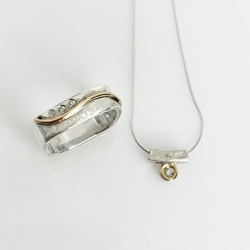 Single Petal Slider Necklace with Diamond