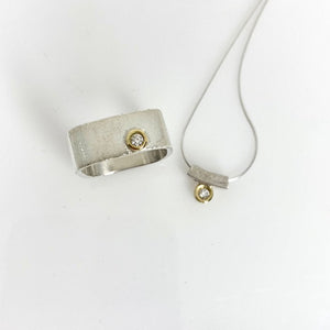 Single Petal Slider Necklace with Diamond