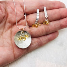 Load image into Gallery viewer, Hammered Silver Birch Bark Berry Stud Earrings