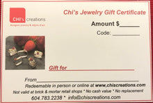 Load image into Gallery viewer, Chi&#39;s Creations Jewelry Gift Card