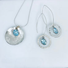 Load image into Gallery viewer, Hammered Blue Topaz Earrings