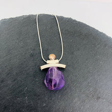 Load image into Gallery viewer, Balance Inukshuk Pink &amp; Purple Slider Necklace