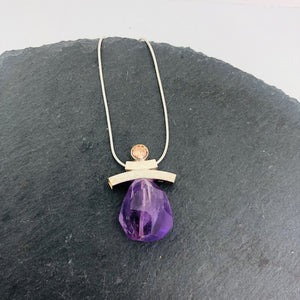Balance Inukshuk Pink & Purple Slider Necklace