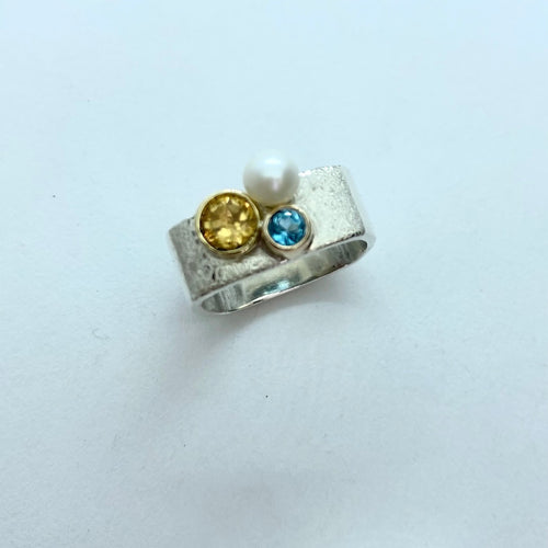 Tri-Colour Cluster Ring Size 9