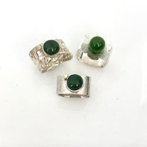 Large Square BC Jade Flower Ring