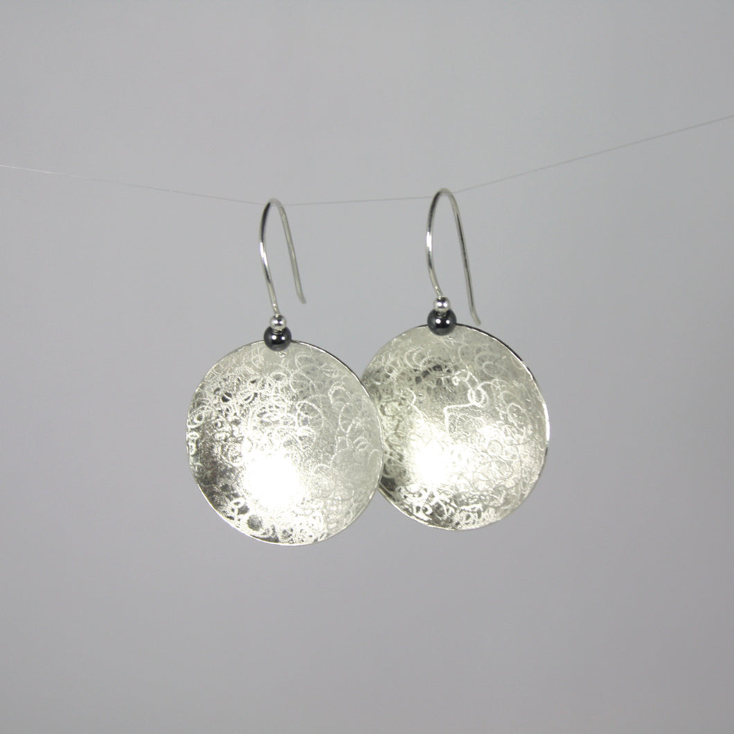 Scribbled Disc Earrings