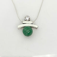Load image into Gallery viewer, Balance Inukshuk Chinese Jade Bead &amp; CZ Necklace