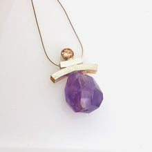 Load image into Gallery viewer, Balance Inukshuk Pink &amp; Purple Slider Necklace