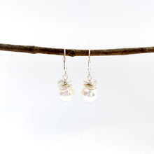 Load image into Gallery viewer, Acorn White Pearl Earrings