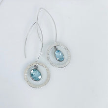 Load image into Gallery viewer, Hammered Blue Topaz Earrings