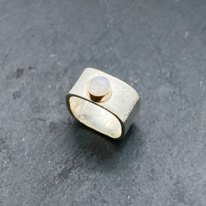 Moonstone Bezel Ring Size 7.5-8