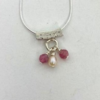 Balance Birthstone Pink Tourmaline Slider Necklace