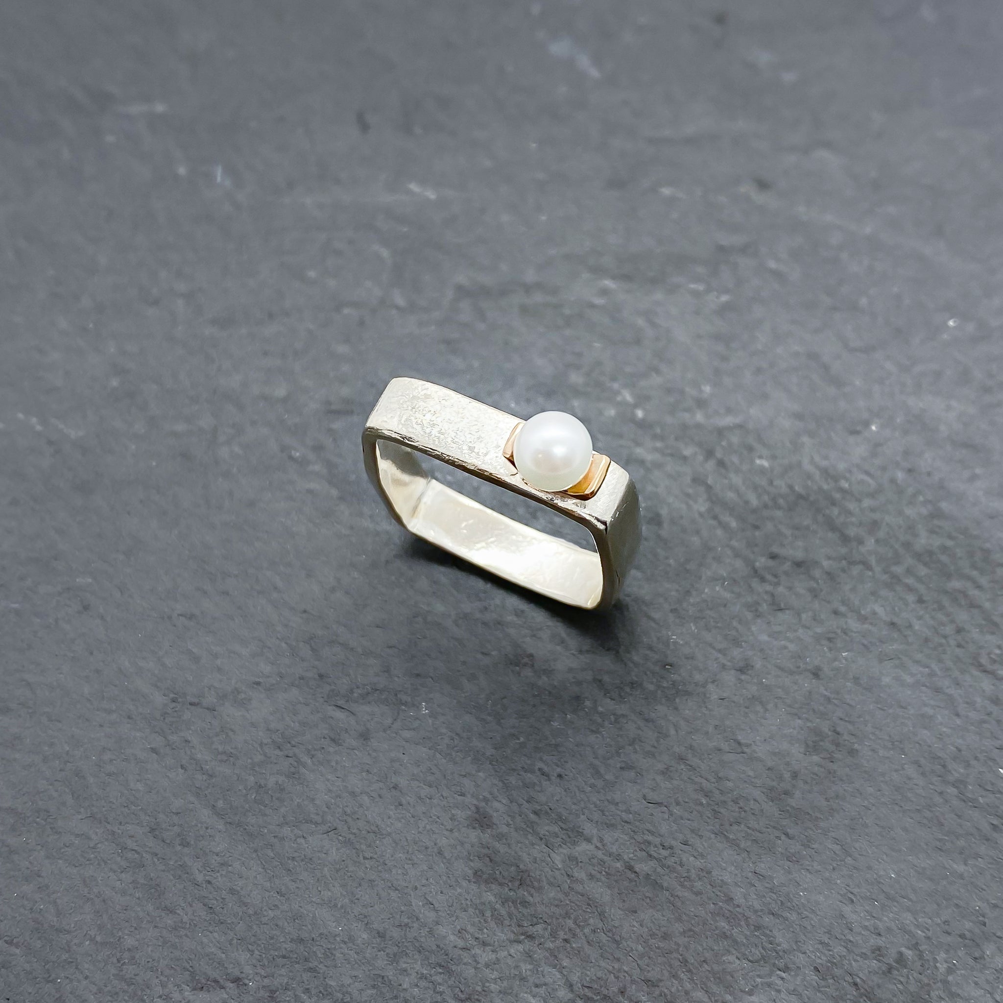 Square Stack Rings Medium Pearl & Gold Square Stacking Rings – Chi's Creations Jewelry