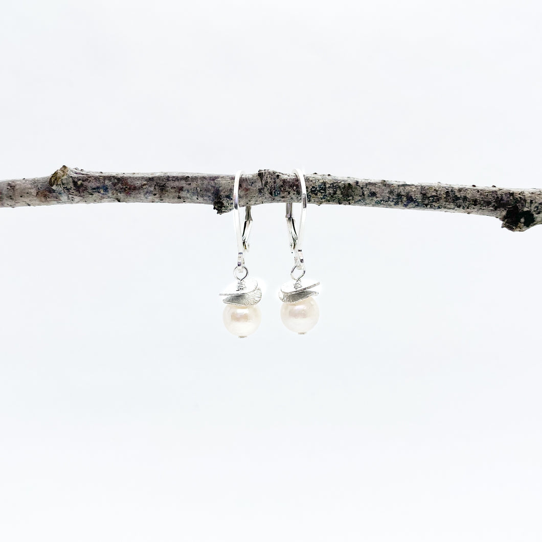 Mini Pearl Acorn Earrings