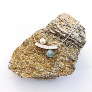 Balance Aquamarine Slider Necklaces