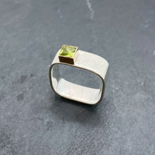 Load image into Gallery viewer, Peridot Bezel Ring Size 11-11.5