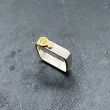 Load image into Gallery viewer, Peridot Bezel Ring Size 7.5