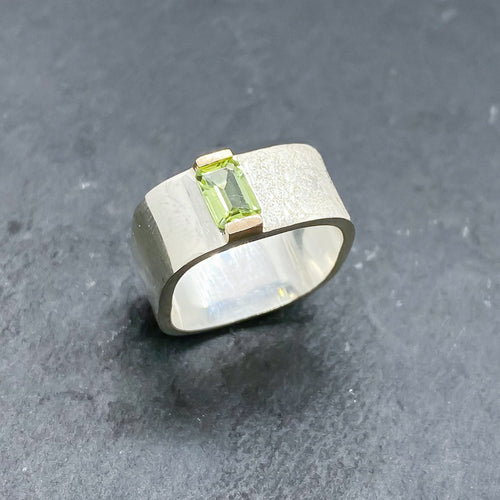 Peridot Bridge Ring Size 6.5