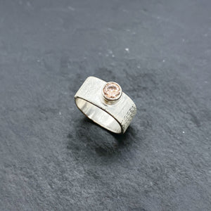 Pink CZ Wide Stacking Ring