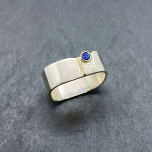 Blue Sapphire Bezel Ring Size 10