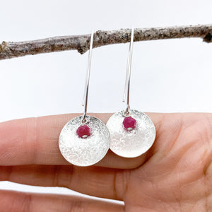 Scribbled Shell with Ruby Earrings