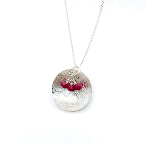 Scribbled Shell with Ruby Necklace