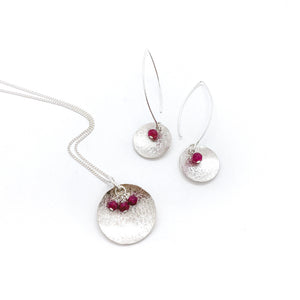 Scribbled Shell with Ruby Earrings